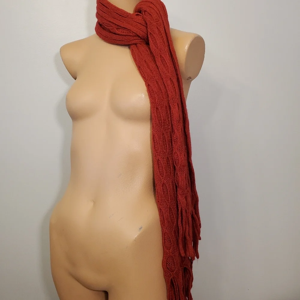 Deep Red Knitted scarf